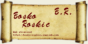 Boško Roškić vizit kartica